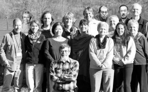Reiki  Group Photo -  with unexpected but nonetheless welcome guests... Webny-group-2011-and-guests